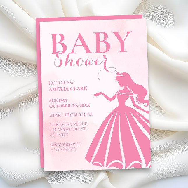 Invitation Baby shower rose (Créateur téléchargé)