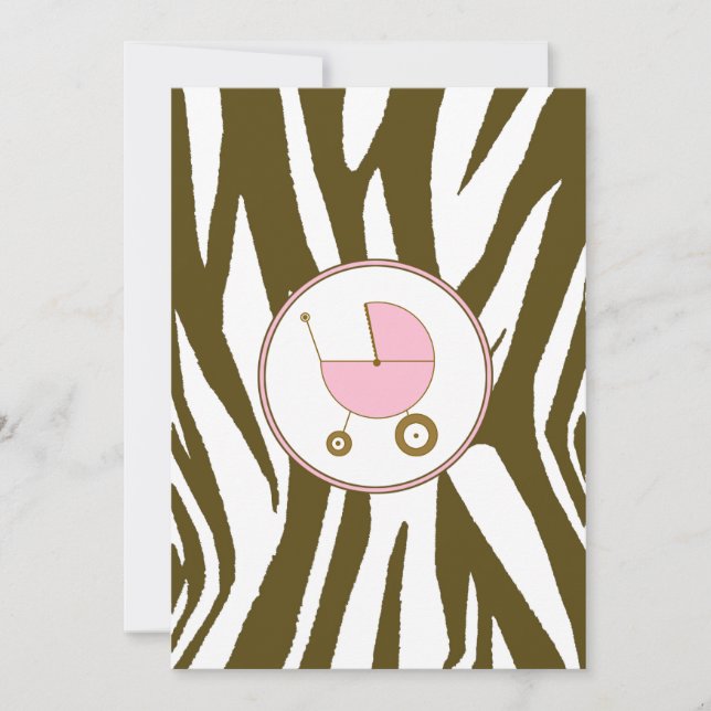 Invitation Baby shower rose (Devant)