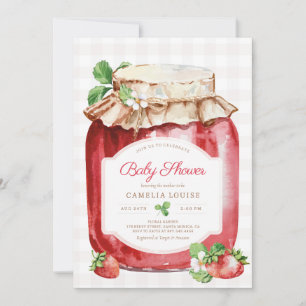Invitation Baby shower rose à la confiture de fraise Berry Sw
