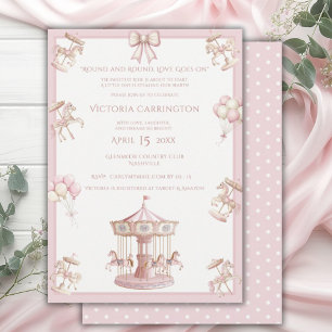 Invitation Baby shower rose carrousel