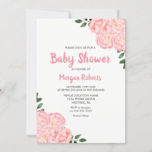 Invitation Baby shower Rose Cute