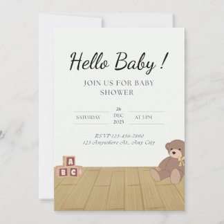 Invitation Baby shower rose | Cute et élégant