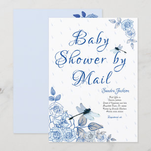 Invitation Baby shower Rose de dragonfly Boy