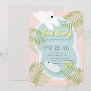 Invitation Baby shower rose de la fête de l'ours p