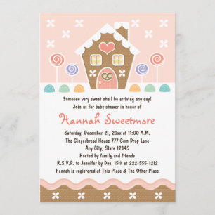 INVITATION BABY SHOWER ROSE DE MAISON DE PAIN D'ÉPICE