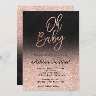Invitation Baby shower rose de tableau d'ombre de parties