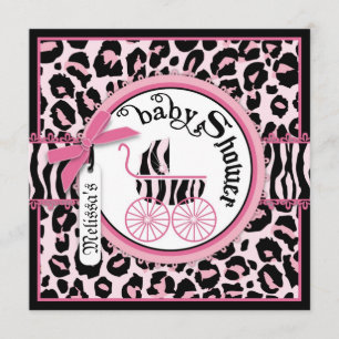 Invitation Baby shower rose de voiture d'enfant de vedette du
