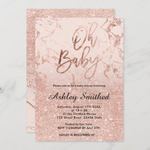 Invitation Baby shower rose d'ombre de rose de parties