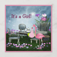 Baby shower rose du pays des merveilles du Flamant