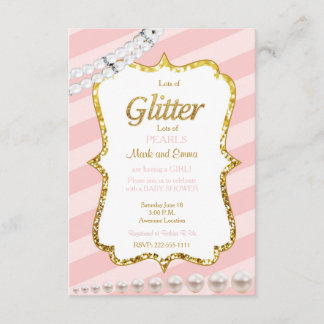 Invitation baby shower rose et or