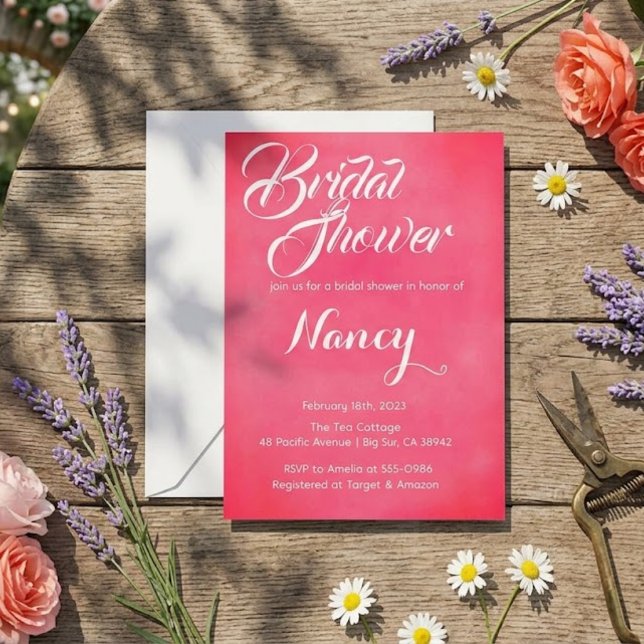 Invitation Baby Shower Rose Fête de Mariage (Créateur téléchargé)