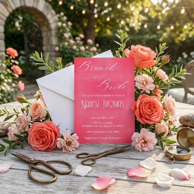 Invitation Baby Shower Rose Fête de Mariage (Créateur téléchargé)