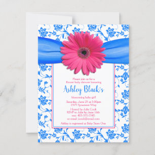 Invitation Baby shower rose Floral Gerbera Daisy