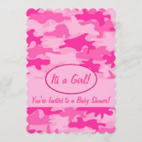 Baby shower rose fuchsia de camouflage de Camo