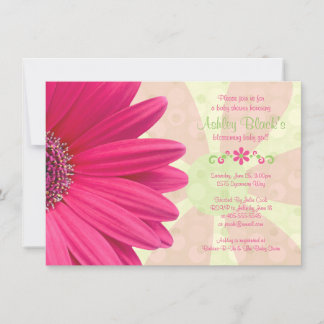 Invitation Baby shower rose Gerber Daisy