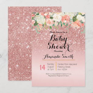 Invitation Baby shower rose Gold Pink