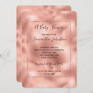Invitation Baby shower rose Gold Rose Glam Glitz