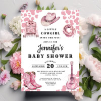 Baby Shower Rose Moderne pour Petite Cow-Girl