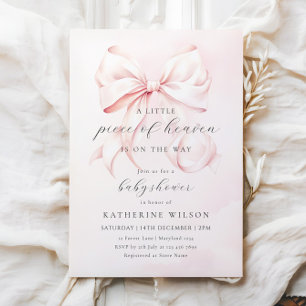 Invitation Baby Shower Rose Morceau de Ciel