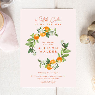 Invitation Baby shower rose Orange Little Cutie