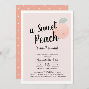 Invitation Baby shower rose pâle et doux