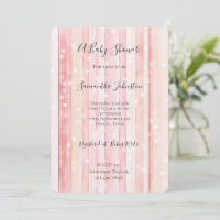 Baby Shower Rose Pâle Rayures Points Blancs Fémini