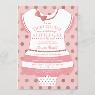 Invitation Baby shower rose, Parties scintillant F