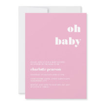 Invitation Baby shower rose Pastel