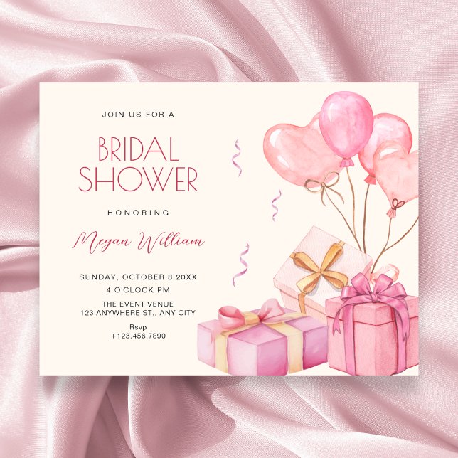Invitation Baby shower rose pastel pour mariage (Créateur téléchargé)
