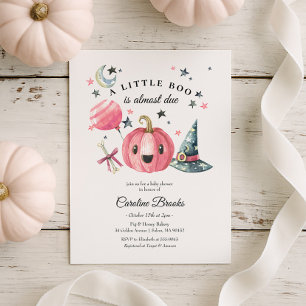 Invitation Baby shower rose petit Citrouille d'Halloween