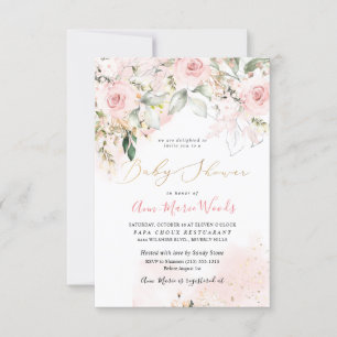 Invitation Baby shower Rose PixDezines Watercolor Blush