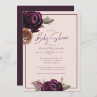 Baby shower rose, prune, violet et or