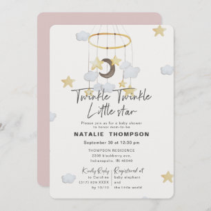 Invitation Baby shower rose Twinkle Little Star