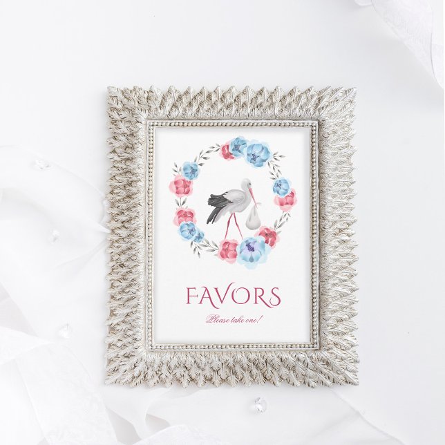 Invitation Baby shower rose vif d'hiver Faveurs Panneau de ta (Créateur téléchargé)