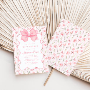 Invitation Baby shower Rose vintage de Bow rose