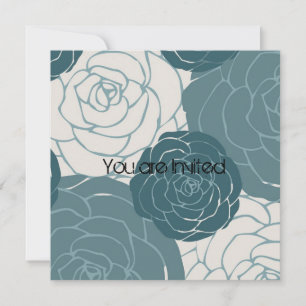 Invitation Baby shower Roses Bleues et Blancs