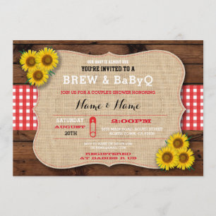 Invitation Baby shower rouge de Brew et BABYQ
