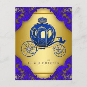 Invitation Baby shower Royal Blue and Gold Prince