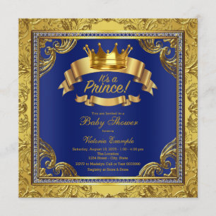 Invitation Baby shower Royal Blue Fancy