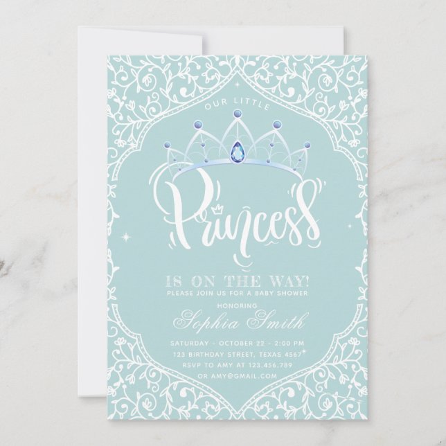 Invitation Baby shower Royal Little Princess (Devant)