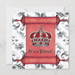 Invitation Baby shower Royal Red Prince