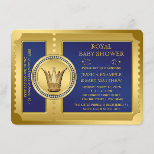 Invitation Baby shower royal royal de garçons bleus