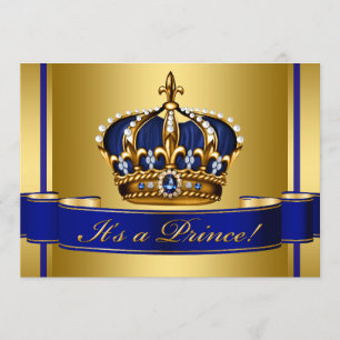 Invitation Baby shower royal royal de la couronne d'or