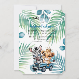 Invitation Baby shower Royal Safari Ride Boy