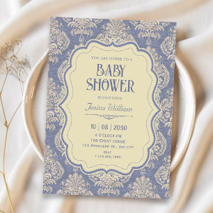 Invitation Baby shower royal vintage en style chinois