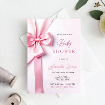 Baby Shower Ruban à Nœud Rose