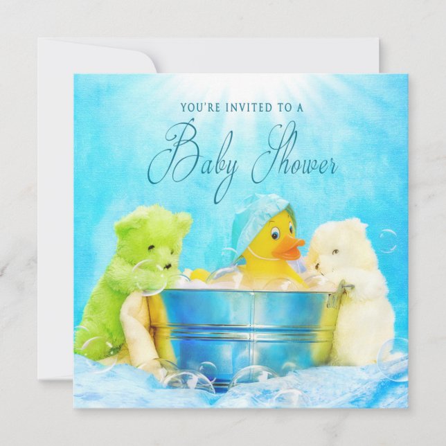 INVITATION baby shower - RUBBER DUCKY & AMIS (Devant)