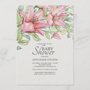 Invitation Baby shower Rubrum Lilies