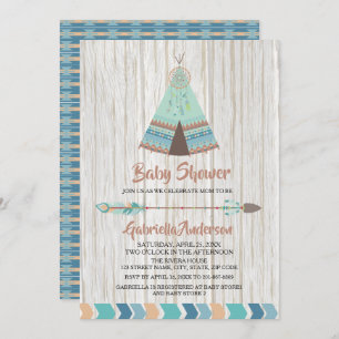 Invitation Baby shower russe de Teepee