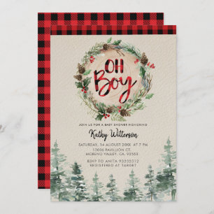 Invitation Baby shower Rustic Boy de Lumberjack